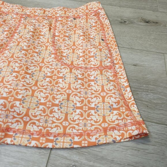 Womens PGA Golf Orange Print Sz Small Athletic Skort - Picture 2 of 6